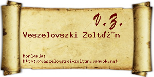 Veszelovszki Zoltán névjegykártya